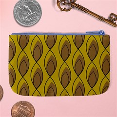 Yellow Brown Minimalist Leaves Large Coin Purse from ArtsNow.com Back