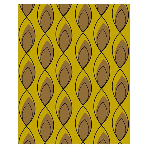 Yellow Brown Minimalist Leaves Drawstring Pouch (XL) from ArtsNow.com Front