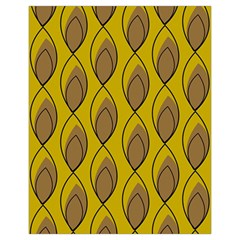 Yellow Brown Minimalist Leaves Drawstring Pouch (XL) from ArtsNow.com Front