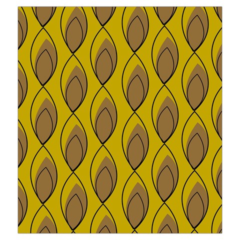 Yellow Brown Minimalist Leaves Drawstring Pouch (2XL) from ArtsNow.com Front