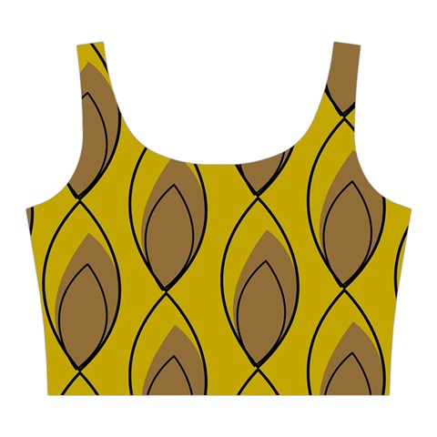 Yellow Brown Minimalist Leaves Midi Sleeveless Dress from ArtsNow.com Top Front