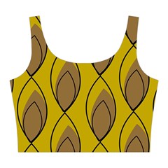 Yellow Brown Minimalist Leaves Midi Sleeveless Dress from ArtsNow.com Top Back