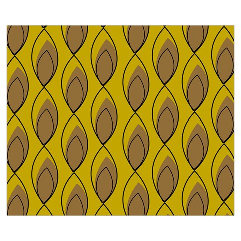 Yellow Brown Minimalist Leaves Medium Tote Bag from ArtsNow.com Front