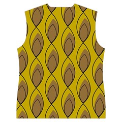 Yellow Brown Minimalist Leaves Women s Button Up Vest from ArtsNow.com Back