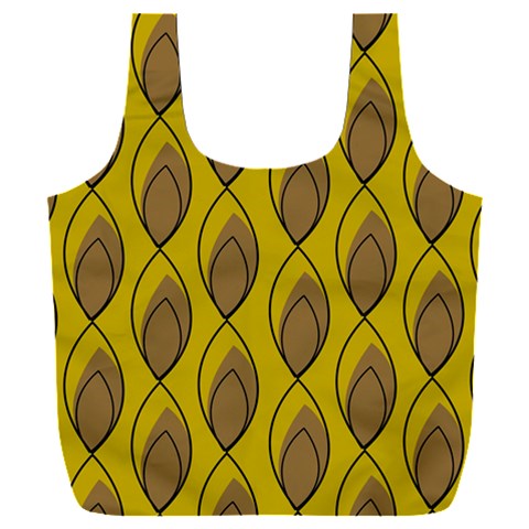 Yellow Brown Minimalist Leaves Full Print Recycle Bag (XXL) from ArtsNow.com Front