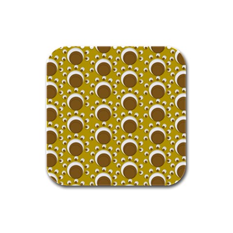 Minimalist Circles  Rubber Square Coaster (4 pack) from ArtsNow.com Front