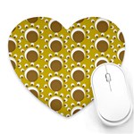 Minimalist Circles  Heart Mousepad