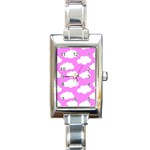 Purple Clouds   Rectangle Italian Charm Watch