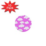 Purple Clouds   1  Mini Button (10 pack) 