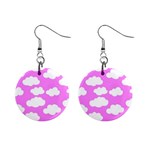 Purple Clouds   Mini Button Earrings