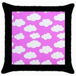 Purple Clouds   Throw Pillow Case (Black)