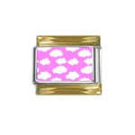 Purple Clouds   Gold Trim Italian Charm (9mm)