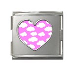 Purple Clouds   Mega Link Heart Italian Charm (18mm)