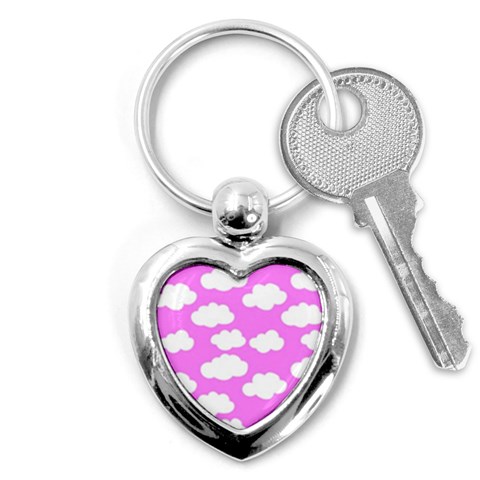 Purple Clouds   Key Chain (Heart) from ArtsNow.com Front