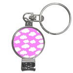 Purple Clouds   Nail Clippers Key Chain