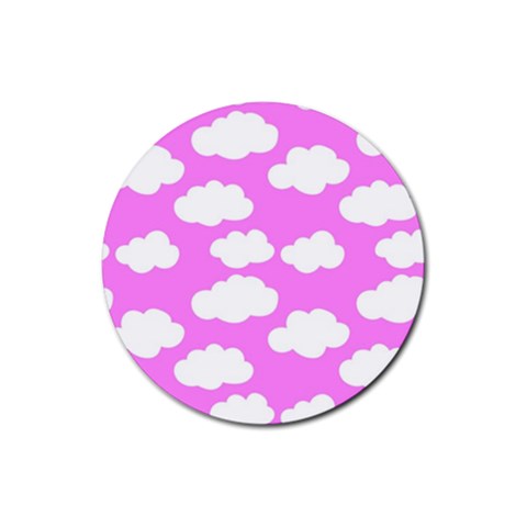 Purple Clouds   Rubber Round Coaster (4 pack) from ArtsNow.com Front