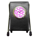 Purple Clouds   Pen Holder Desk Clock