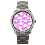 Purple Clouds   Sport Metal Watch