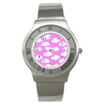 Purple Clouds   Stainless Steel Watch