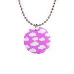 Purple Clouds   1  Button Necklace