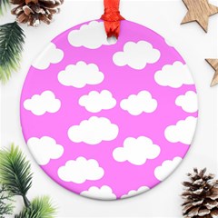 Purple Clouds   Round Ornament (Two Sides) from ArtsNow.com Front