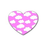 Purple Clouds   Rubber Heart Coaster (4 pack)