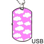 Purple Clouds   Dog Tag USB Flash (One Side)