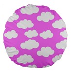 Purple Clouds   Large 18  Premium Round Cushion 