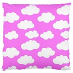 Purple Clouds   Large Flano Cushion Case (One Side)