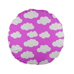 Purple Clouds   Standard 15  Premium Flano Round Cushion 