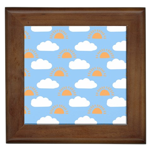 Sun And Clouds  Framed Tile from ArtsNow.com Front