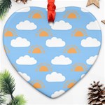 Sun And Clouds  Ornament (Heart)