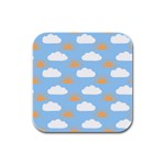 Sun And Clouds  Rubber Square Coaster (4 pack)