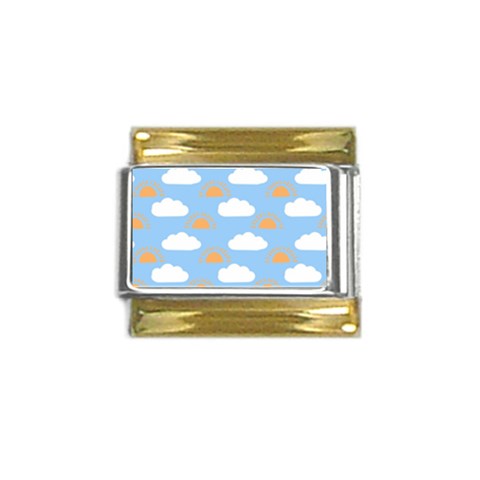 Sun And Clouds  Gold Trim Italian Charm (9mm) from ArtsNow.com Front