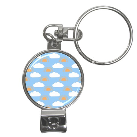 Sun And Clouds  Nail Clippers Key Chain from ArtsNow.com Front