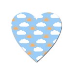 Sun And Clouds  Magnet (Heart)