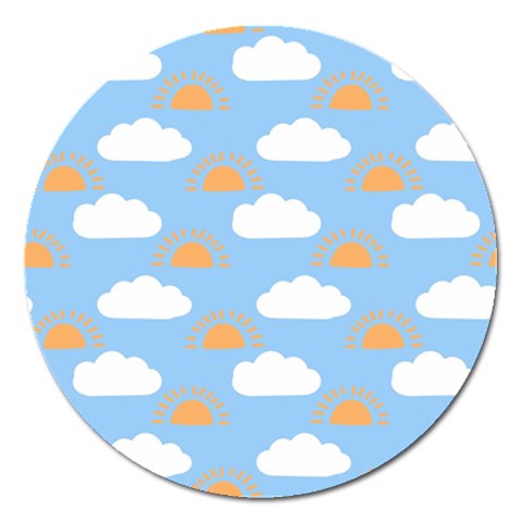 Sun And Clouds  Magnet 5  (Round) from ArtsNow.com Front