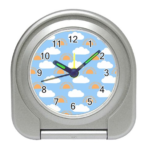 Sun And Clouds  Travel Alarm Clock from ArtsNow.com Front