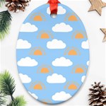 Sun And Clouds  Oval Ornament (Two Sides)