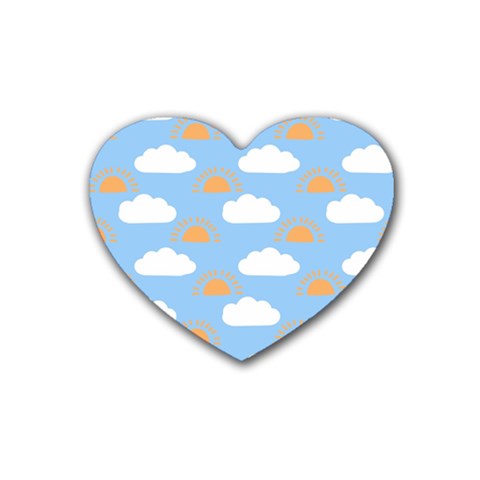 Sun And Clouds  Rubber Coaster (Heart) from ArtsNow.com Front