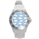 Sun And Clouds  Round Plastic Sport Watch (L)