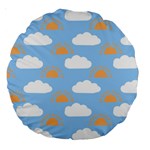 Sun And Clouds  Large 18  Premium Round Cushion 