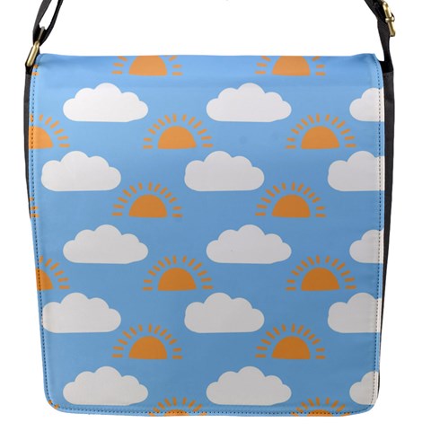 Sun And Clouds  Flap Closure Messenger Bag (S) from ArtsNow.com Front