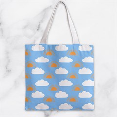 Sun And Clouds  Zipper Grocery Tote Bag from ArtsNow.com Front