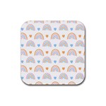 Rainbow Pattern   Rubber Coaster (Square)