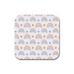 Rainbow Pattern   Rubber Square Coaster (4 pack)