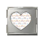 Rainbow Pattern   Mega Link Heart Italian Charm (18mm)