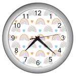 Rainbow Pattern   Wall Clock (Silver)