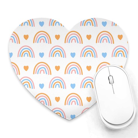 Rainbow Pattern   Heart Mousepad from ArtsNow.com Front