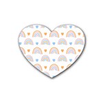 Rainbow Pattern   Rubber Coaster (Heart)